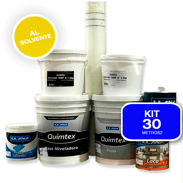 KIT QUIMTEX PISOS x 30 mts 2 laca al solvente