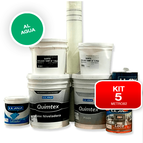 KIT QUIMTEX PISOS x 5 mts 2 laca al agua