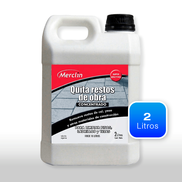 LIMPIADOR ACIDO QUITA RESTOS DE OBRA MERCLIN X 2 LITROS - (6QRO2)