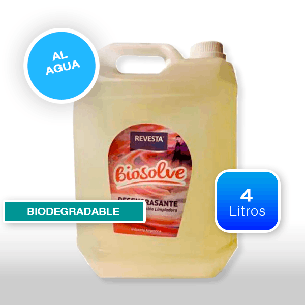 DESENGRASANTE AL AGUA BIODEGRADABLE BIOSOLVE X 4 LITROS REVESTA (R4990004L)