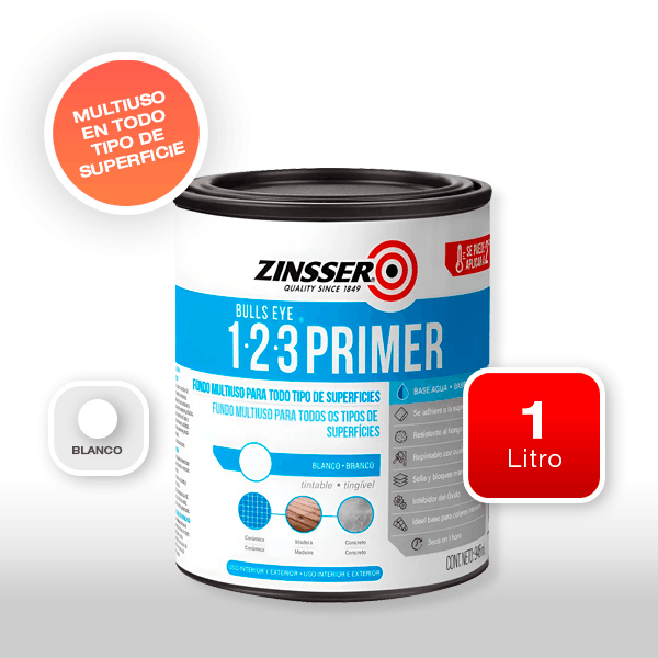 FONDO FIJADOR SELLADOR 123 ZINSSER BLANCO MATE X 1 LITRO (2004)